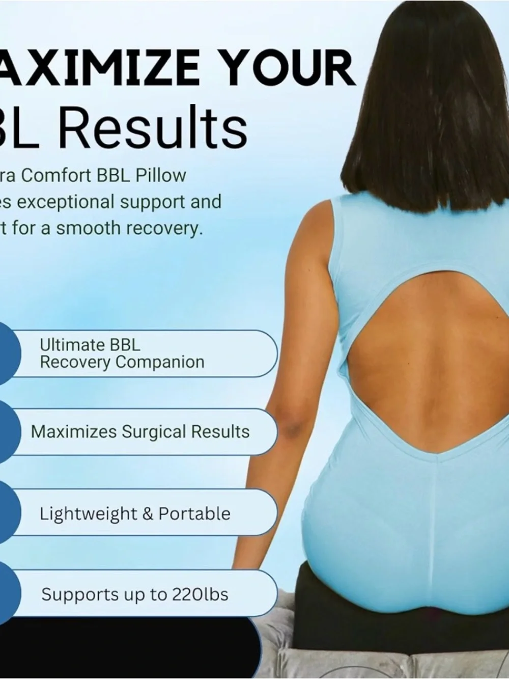ULTIMATE AMAZING BBL RECOVERY BUNDLE LOUNGE CHAIR AND PILLOW